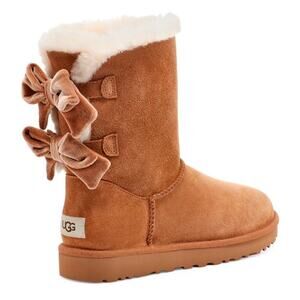 NEW UGG Bailey Bow Crushed Velvet Boot Womens 9 Sheepskin Wool Lined Cozycore